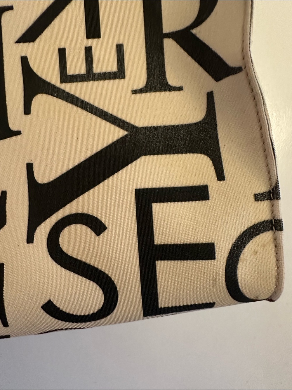Kate Spade New York Black & Cream Graphic Letter Print Large Tote Bag - Picture 5 of 10